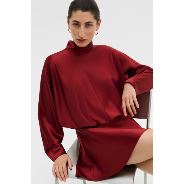 By Malina Vilja Mini Dress in Ruby, view 6