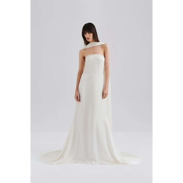 By Malina Zelda Gown in Cream, view 2