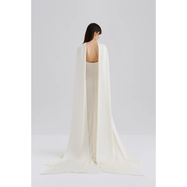 By Malina Zelda Gown in Cream, view 3
