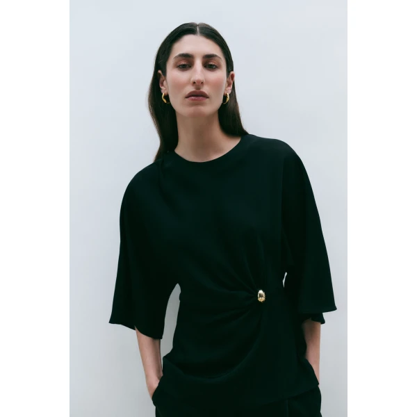 By Malina Zilla Blouse in Black, view 6