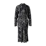 By Malina Zora Long Sleeve Midi Dress in Black Marble
