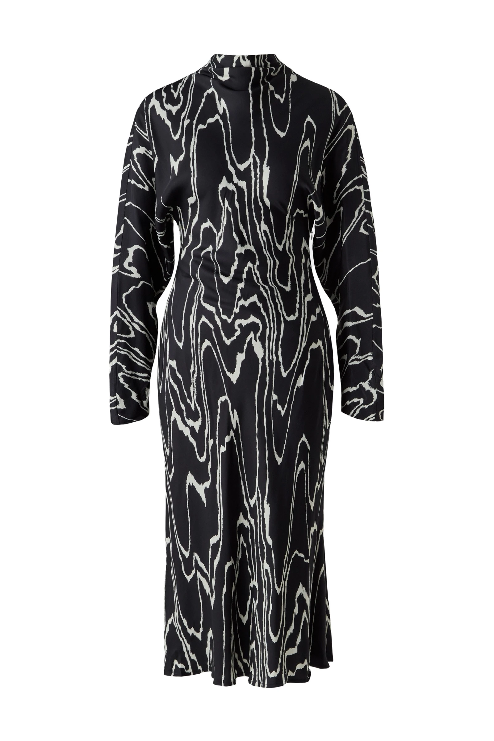 By Malina Zora Long Sleeve Midi Dress in Black Marble By Malina Zora Long Sleeve Midi Dress in Black Marble