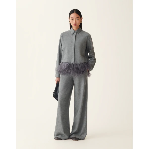 Fabiana Filippi Boxy Flannel Shirt in Mineral