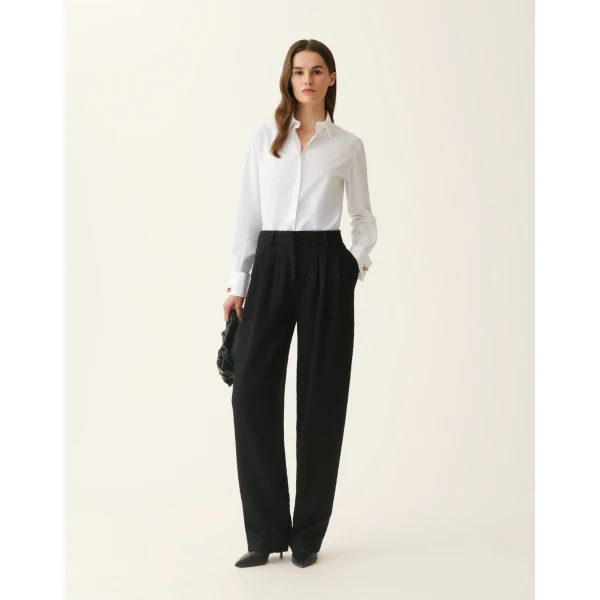 Fabiana Filippi Straight-Cut Poplin Shirt in Optic White