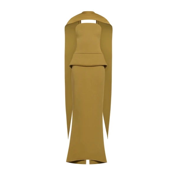 CHATS by C.Dam Alcor Dress in Mustard Green