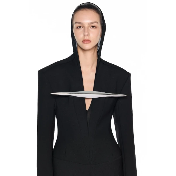 CHATS by C.Dam Amal Coat in Black, view 4