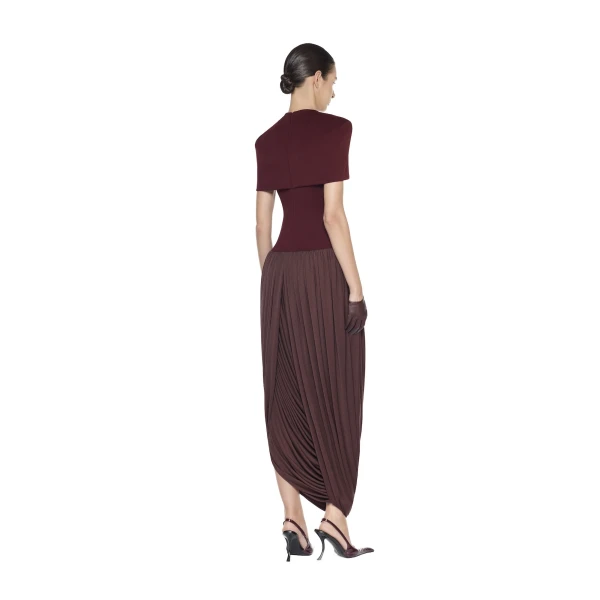 CHATS by C.Dam Amiri Dress in Reddish Brown, view 3