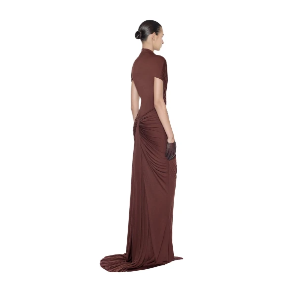 CHATS by C.Dam Cecilia Dress in Maroon, view 3