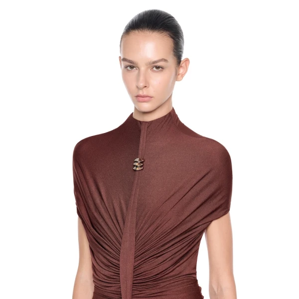CHATS by C.Dam Cecilia Dress in Maroon, view 4