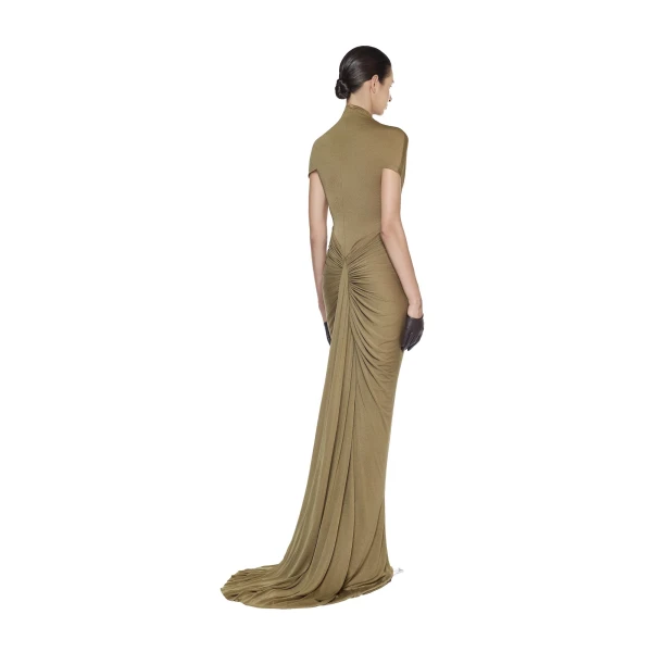 CHATS by C.Dam Cecilia Dress in Mustard Green, view 3