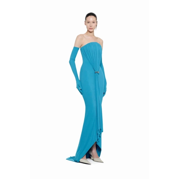 CHATS by C.Dam Cetus Dress in Cerulean Blue, view 2