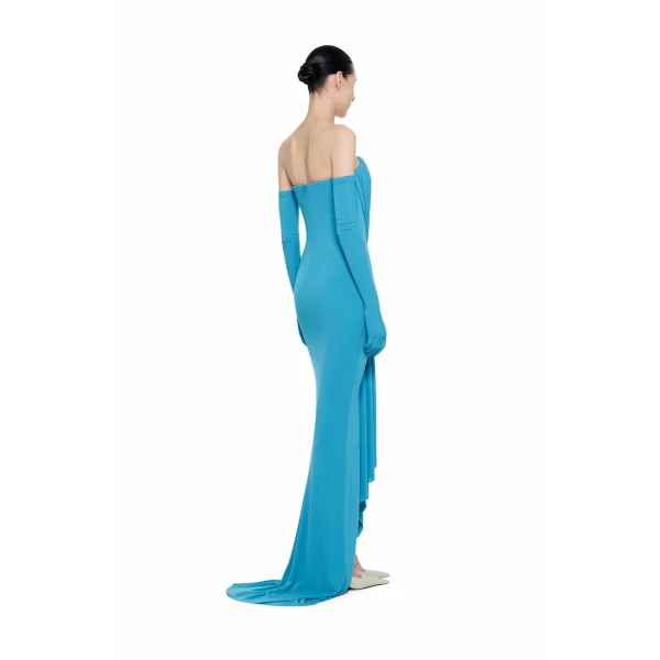 CHATS by C.Dam Cetus Dress in Cerulean Blue, view 3