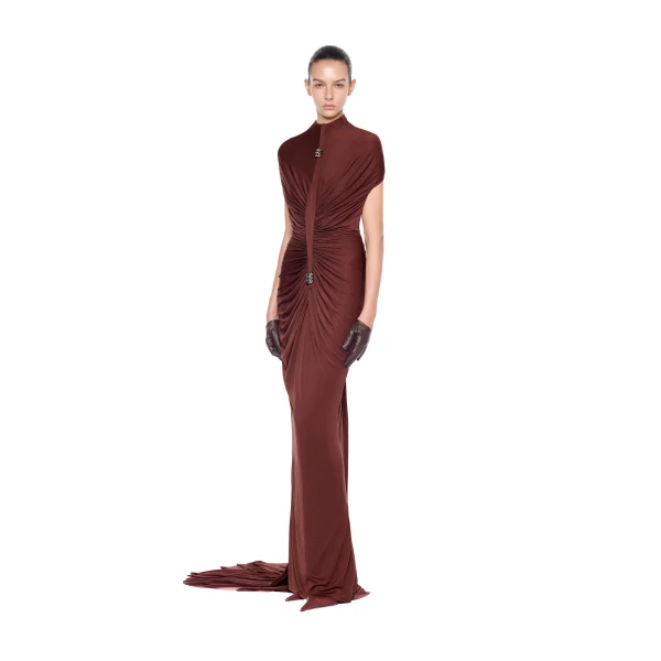 CHATS by C.Dam Edith Dress in Maroon, view 2