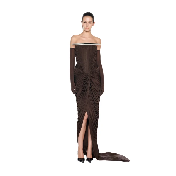 CHATS by C.Dam Elion Dress in Brown, view 2