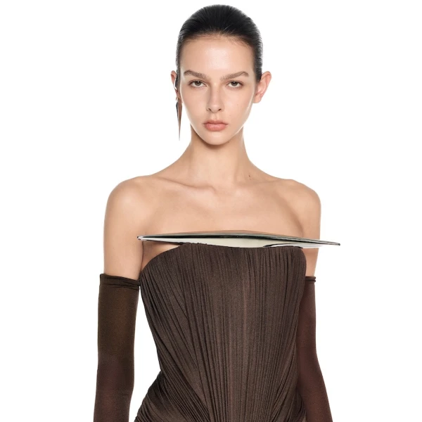 CHATS by C.Dam Elion Dress in Brown, view 4