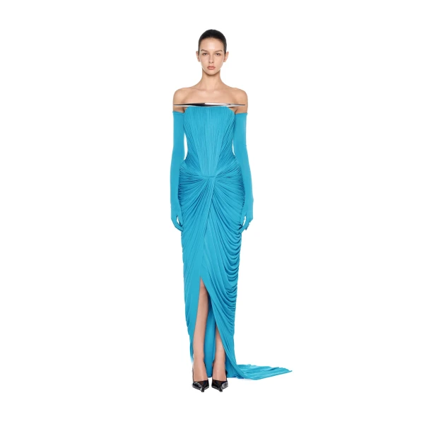 CHATS by C.Dam Elion Dress in Cerulean Blue, view 2
