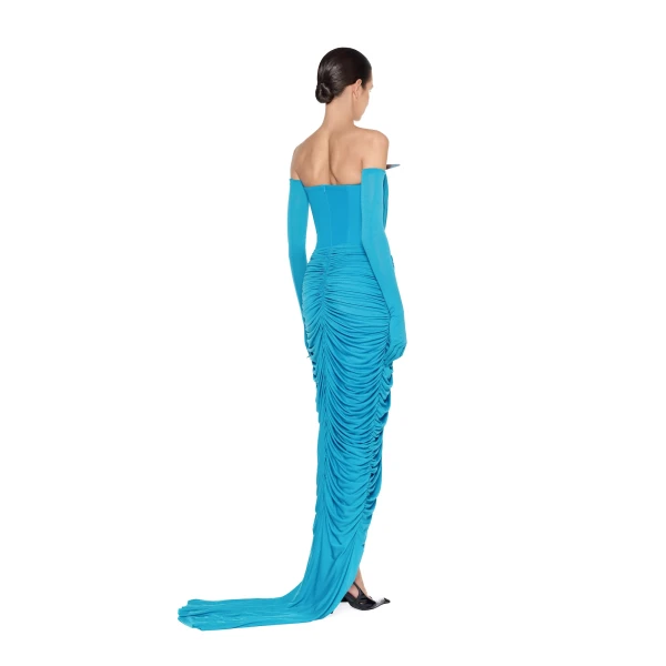 CHATS by C.Dam Elion Dress in Cerulean Blue, view 3