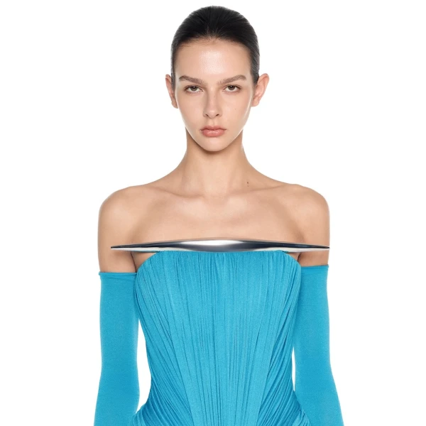 CHATS by C.Dam Elion Dress in Cerulean Blue, view 4