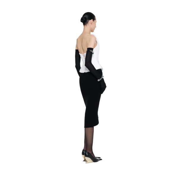 CHATS by C.Dam Grim Corset Top in White, view 3