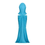 CHATS by C.Dam Grimes Dress in Cerulean Blue