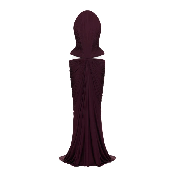 Grimes Dress in Maroon Red
