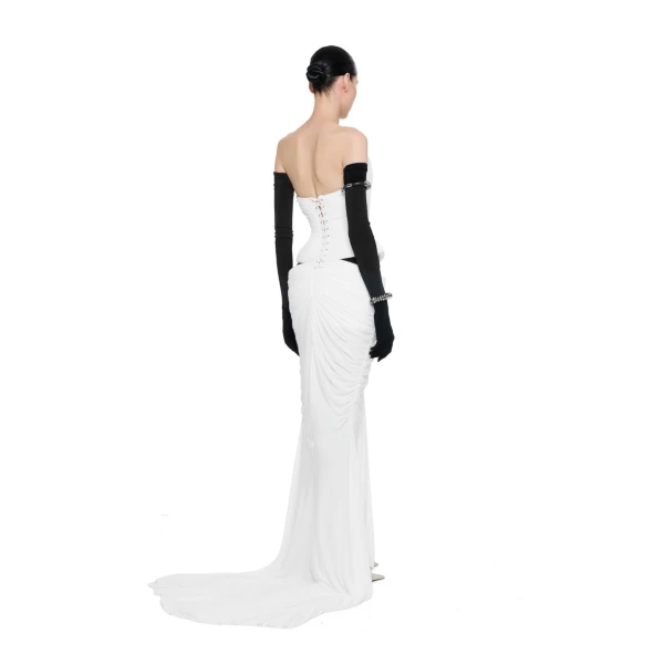 CHATS by C.Dam Grimes Dress in White, view 3