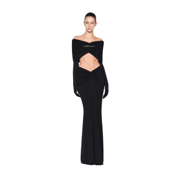 CHATS by C.Dam Hayat Top and Skirt Set in Black, view 2
