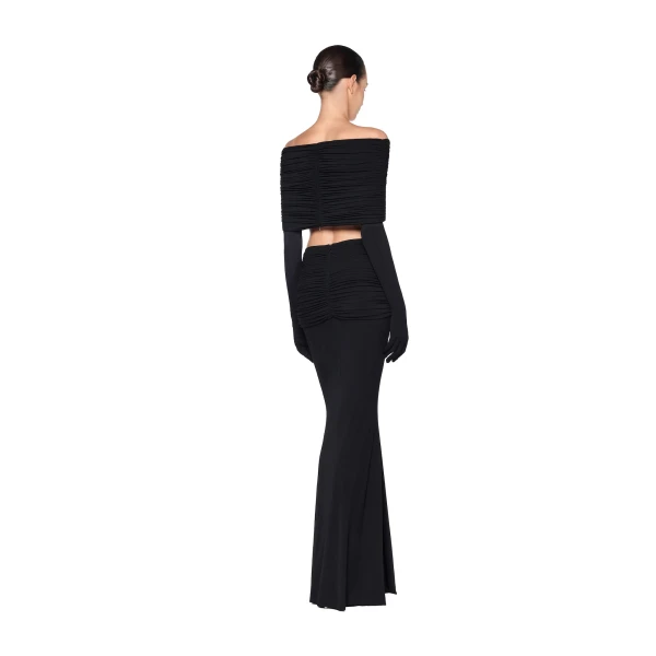 CHATS by C.Dam Hayat Top and Skirt Set in Black, view 3