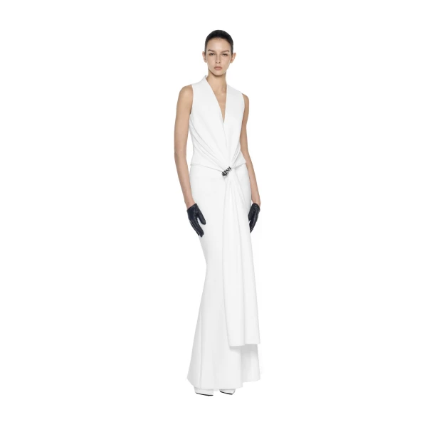 CHATS by C.Dam Hedy Vest and Skirt Set in White, view 2