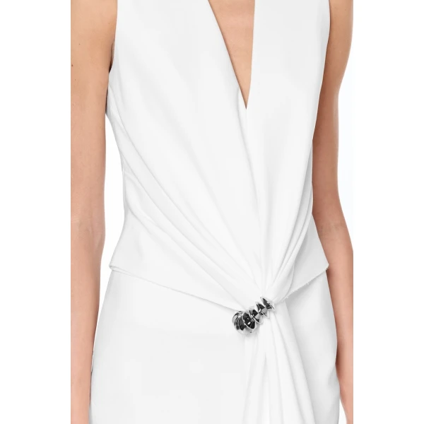 CHATS by C.Dam Hedy Vest and Skirt Set in White, view 5