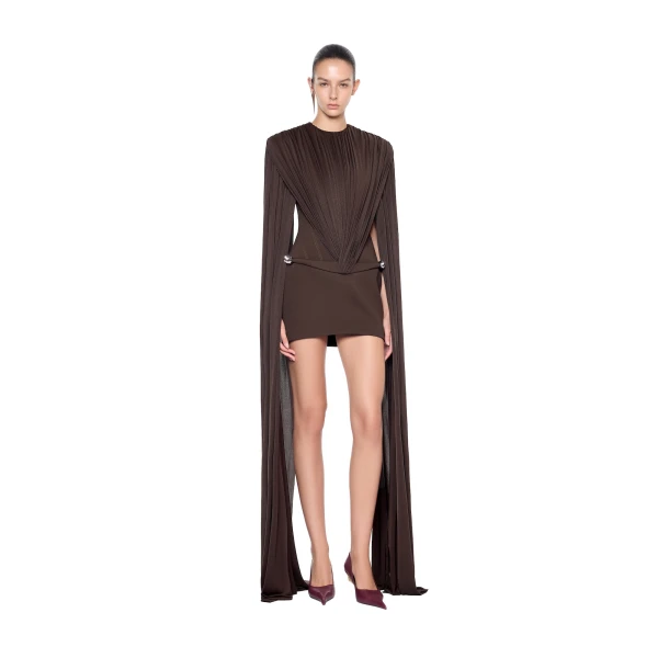 CHATS by C.Dam Irene Dress in Brown, view 2
