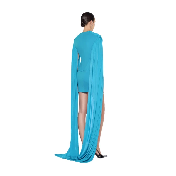 CHATS by C.Dam Irene Dress in Cerulean Blue, view 3