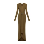 CHATS by C.Dam Keid Dress in Brown Moss