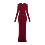 CHATS by C.Dam Keid Dress in Maroon Red