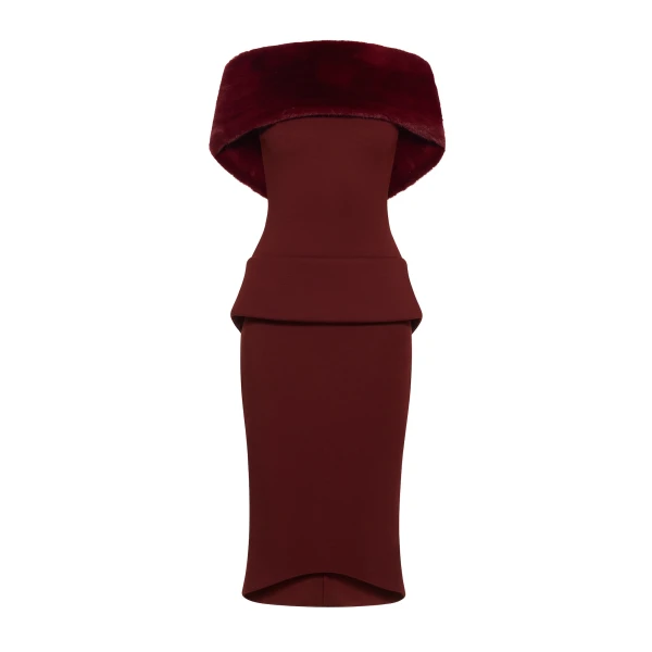 Libra Dress in Maroon Red