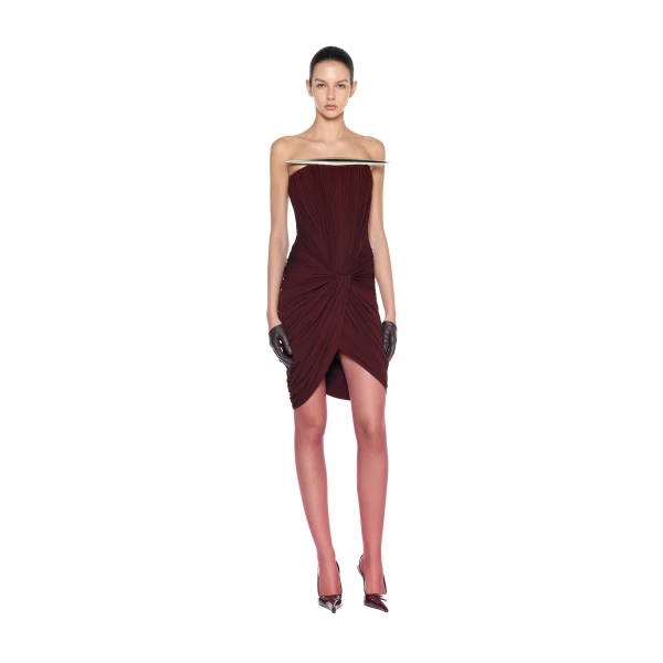 CHATS by C.Dam Lise Dress in Maroon, view 2