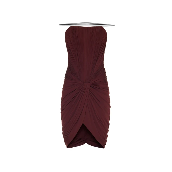 CHATS by C.Dam Lise Dress in Maroon