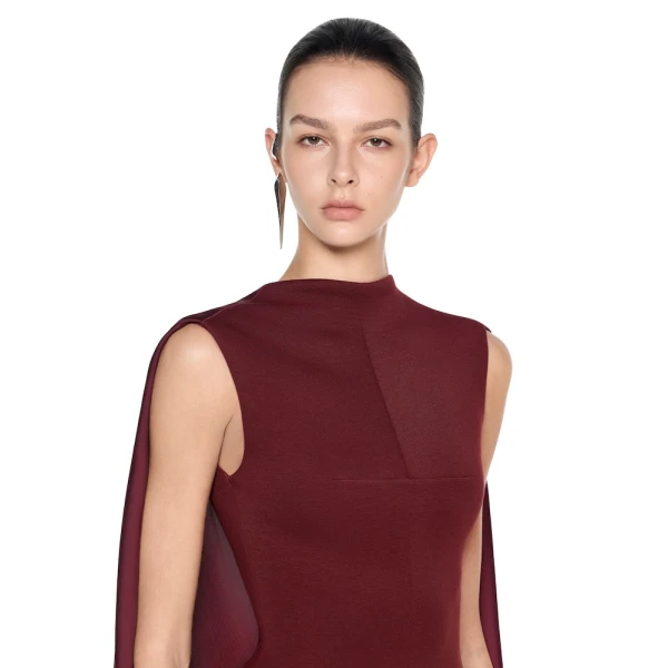 CHATS by C.Dam Lynn Dress in Reddish Brown, view 4