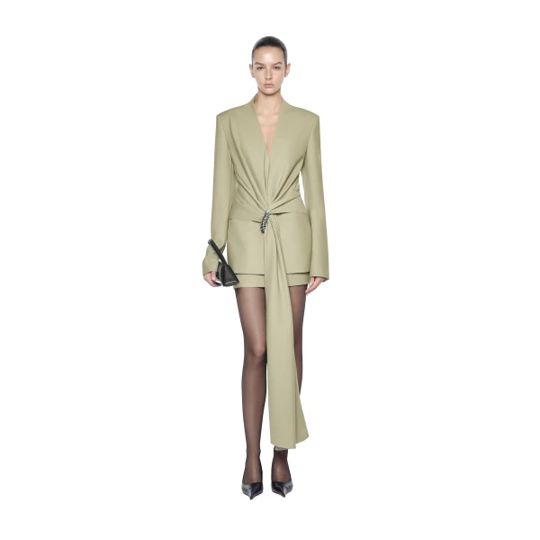 CHATS by C.Dam Mae Blazer in Sage Olive, view 2