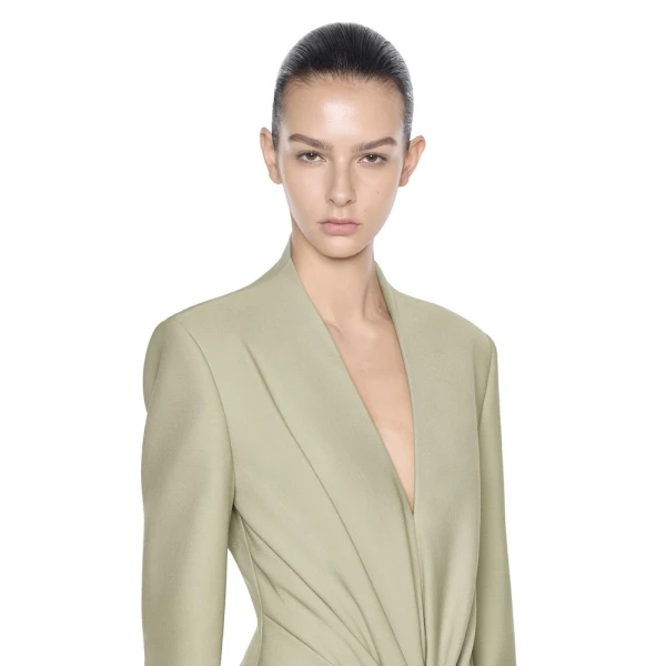 CHATS by C.Dam Mae Blazer in Sage Olive, view 5