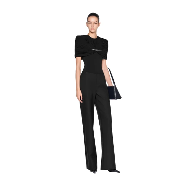 CHATS by C.Dam Maha Bodysuit in Black, view 2
