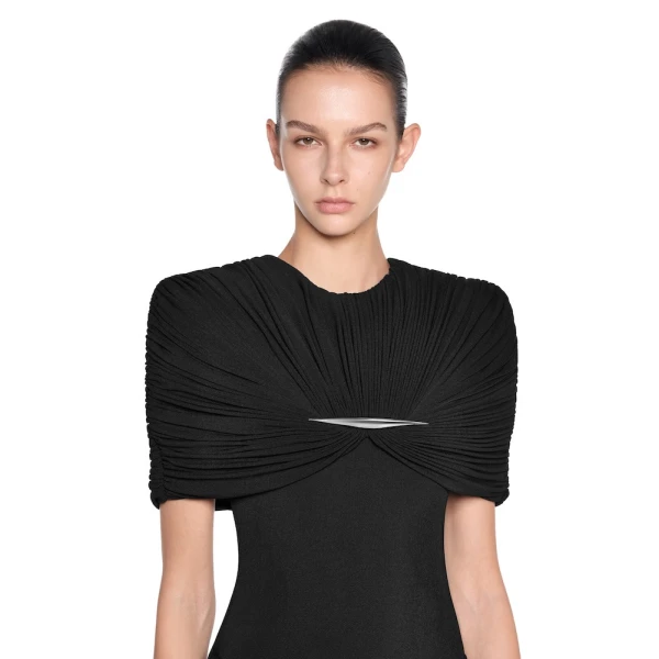 CHATS by C.Dam Maha Bodysuit in Black, view 4