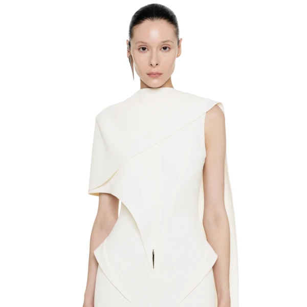 CHATS by C.Dam Margu Dress in Ivory White, view 4