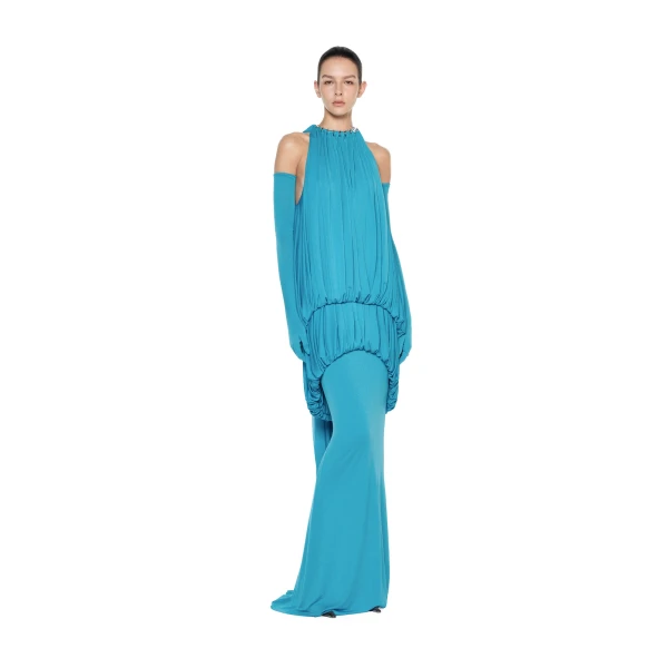 CHATS by C.Dam Mayer Dress in Cerulean Blue, view 2