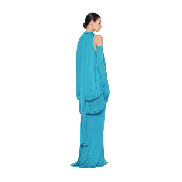 CHATS by C.Dam Mayer Dress in Cerulean Blue, view 3
