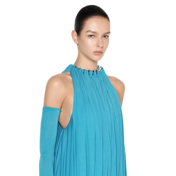 CHATS by C.Dam Mayer Dress in Cerulean Blue, view 4