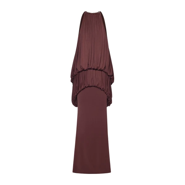 CHATS by C.Dam Mayer Dress in Dark Burgundy