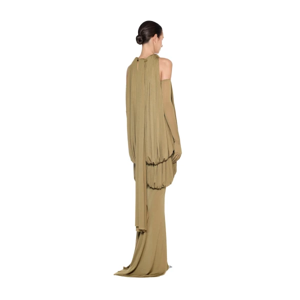 CHATS by C.Dam Mayer Dress in Mustard Green, view 3