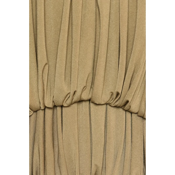 CHATS by C.Dam Mayer Dress in Mustard Green, view 5