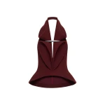 CHATS by C.Dam Mizar Halter Top in Maroon Red